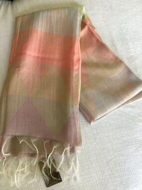 Peruvian Connection Sorbetto Shawl Sunset Cotton Silk Lightweight Wrap Scarf NWT